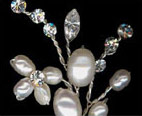 Pearl and rhinestone vine hairpins