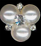 Pearl hairpin with rhinestone center