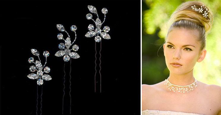 Marquee cut crystal hairpins